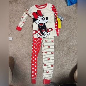 Disney Minnie Mouse Kids Pajama Set - Red and White